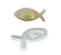 Moules en silicone durable pour bougies, résine époxy, travaux manuels en ciment - Design poisson facile à démouler pour décoration d'intérieur, bougeoirs, gypse