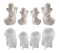 Moules en Silicone en Forme D'ange de Noël,Lot de 4 Moules 3D en Résine Époxy pour Bougies,Béton,Plâtre,Ciment,Cire et Argile