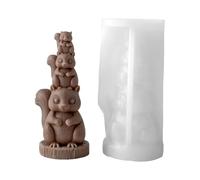 Moules en silicone en forme d'animal - Moule 3D empilable mignon réutilisable, moule à bougie totem animal, outil d'art en résine époxy, catégorie bricolage, silicone flexible pour bougies piliers