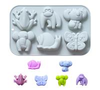 Moules en silicone en forme d'animal - Moules à gâteau au chocolat, bonbons, | Moule de cuisson en silicone à 6 cavités pour gâteau gommeux au chocolat, bonbons, desserts, pudding