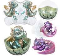 Moules en silicone en forme de bébé dragon endormi et éclosant dans un œuf - Pour fabrication de bijoux - Décoration de gâteau en argile polymère