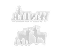 Moules en Silicone en forme de cerf en forme de lettrage, de qualité alimentaire, pour la fabrication de bougies, de savon, de décoration de la maison et de cadeaux de noël, ensemble de fabrication de