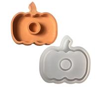 Moules en silicone en forme de citrouille pour bougeoir en résine époxy, support de bougie chauffe-plat, plateau de rangement, décoration de la maison, moules à citrouille