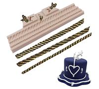 Moules en silicone en forme de cordes et nœuds pour décoration de gâteaux, fondants, biscuits, savons, sucre, pudding, chocolat, bonbons durs, desserts, bougies