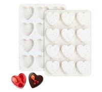 Moules en Silicone en Forme de Cœur,Lot de 2 Moules a Chocolat en Forme de Cœur de 12/48 Cavités pour la Pâtisserie,Fabrication de Chocolats,Gâteaux,Bonbons,Bougies et Glaçons