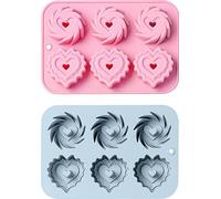 Moules en silicone en forme de cœur, lot de 2 Pour la résine, les pendentifs durs, les bonbons mous, le chocolat, la gelée, les oursons en gélatine, le fondant glacé, antiadhésif, 12 alvéoles