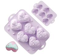 Moules en silicone en forme de cœur | Moules à chocolat de Saint-Valentin - Avec motif en relief pour chocolat, gâteaux au fromage, puddings, gelées, desserts - Idées de pâtisserie créatives faciles à