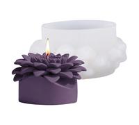Moules en silicone en forme de cylindre de fleur en relief pour la fabrication de savon de bougie, plâtre, moules en silicone pour résine époxy, décoration de la maison, bougie florale décorative