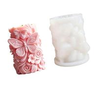 Moules en Silicone en forme de fleur, moule cylindrique en Silicone pour la fabrication de bougies, de savon, de chocolat, en résine artisanale, fonte de bougie artistique