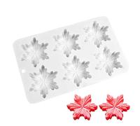 Moules en silicone en forme de flocon de neige - Moules à chocolat de Noël - Moule à 6 grilles en forme de flocon de neige, outils de gaufrage pour décoration de Noël et d'anniversaire