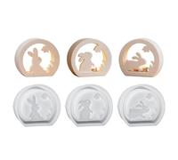 Moules en silicone en forme de lapin de Pâques - 3 pièces d'outils de bricolage faciles à démouler | Moules en résine en silicone pour décoration de vacances | pour résine, plâtre, cire, décoration