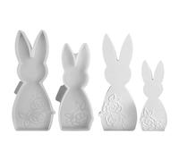 Moules en silicone en forme de lapin de Pâques - Moule en silicone - Décoration de Pâques - Moule en silicone - Lapin de Pâques - Moules en plâtre pour mouler des ornements pour bougies, plâtre