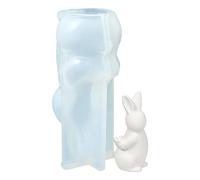 Moules en silicone en forme de lapin - Forme de moulage polyvalente, modèle flexible, fonction Pop Pop avec | Fabrication de bougies en résine et argile pour décoration de table de printemps