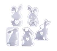Moules en Silicone en forme de lapin, fournitures d ' artisanat de fête, pour la fabrication de bougies et de chocolats sur le thème de pâques, moules de décoration de pâques