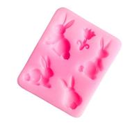 Moules en Silicone en forme de lapin, moules à bougies en forme d ' animaux, moules à gâteaux, plâtres en résine époxy faits à la main pour la fabrication de bougies, moule en de lapin