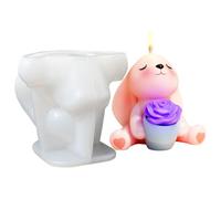 Moules en Silicone en forme de lapins roses et d ' ours, pour la fabrication de bougies, de savon, de chocolat, de bonbons, de gâteaux, de Fondant, de décoration en gypse