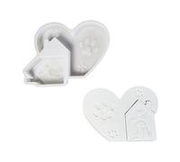 Moules en silicone en forme de maison en forme de cœur - Outil de cuisson pour savon fait à la main - Moules créatifs en ciment pour travaux manuels