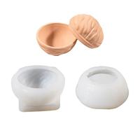 Moules en silicone en forme de noix avec couvercle, facile à démouler pour faire du savon, des pots de fleurs, des élastomères