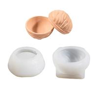 Moules en silicone en forme de noix avec couvercle pour la fabrication de savon, pot de fleurs en béton et résine coulée d'huiles essentielles