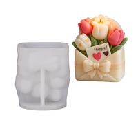 Moules en silicone en forme de panier de fleurs facile à démouler pour la fabrication de savon, de gypse, de décoration de vacances, cadeau de vacances et résine époxy, colophane, fleur en élastomère