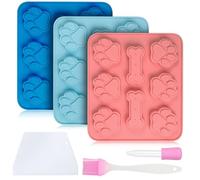 Moules en Silicone en Forme de Patte Chien, 3 Pièces Moules à Gâteau en Silicone, Moules de Qualité Alimentaire, Antiadhésifs Pour Chocolat, Glaçons, Bonbons, Friandises pour Chien