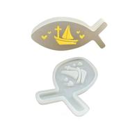 Moules en silicone en forme de poisson en forme de créature marine pour la fabrication de résine époxy, support de bougie chauffe-plat, gypse, moule à motif de poisson