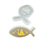 Moules en silicone en forme de poisson en forme de créature marine pour photophore en résine époxy, ciment et gypse, décoration d'intérieur