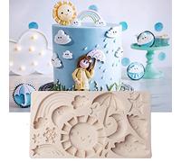 Moules en silicone en forme de soleil, nuage, pluie, arc-en-ciel, flocon de neige, pour faire soi-même, gâteau, fondant, biscuits, savon, pudding, chocolat durs, bonbons, dessert, décoration