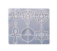 Moules en silicone en forme d'hexagramme, pentagramme, ornement, porte-clés, pendentif, bijoux, résine époxy, pot de pression pour moulage de bijoux, kit pour cendrier, amulette spirituelle