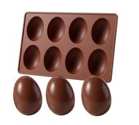 Moules en silicone en forme d'œuf - 8 cavités - Moule à confiserie en silicone alimentaire - Moule à pâtisserie en forme d'œuf - Pour pâtisseries, muffins, bac à glaçons, maison, cuisine, école