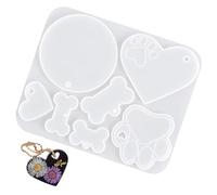 Moules en silicone étiquette animaux - Moule résine collier chat chien, fabrication artisanale | Création accessoires personnalisés, moules porte-nom animaux compagnons, outil manuel créatif coulé