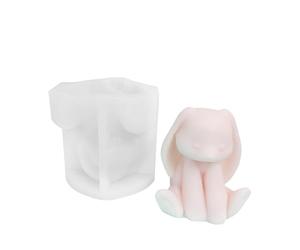 Moules en silicone - Faits à la main - En forme de lapin 3D - Pour cire, ciment, savon, chocolat, plâtre, décoration de table