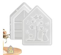 Moules en silicone | Figurines creuses lapin de Pâques | Moule à bougie en plâtre pour plâtre, chocolat, fondant, argile, salon, chambre à coucher, fenêtre, étagère, bureau, anniversaire, mariage