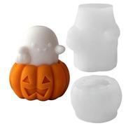 Moules en silicone - Forme citrouille - Décoration d'Halloween - Plâtre pour couler - Moule en silicone pour Halloween - Citrouille - Bougie fantômes - Décoration en plâtre - Moule en résine époxy