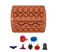 Moules En Silicone Halloween, Moule Crâne Fête de la Toussaint, Moules en Silicone Réutilisables à Démoulage Facile pour Bonbons, Chocolat, Gelées et Fournitures de Décoration