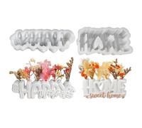 Moules en silicone Home Wort - Lettres de mots - Moules en silicone avec cœur - Moules en silicone 3D pour arrangement floral (AB)