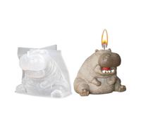Moules en silicone Moule 3D Hippo Non Adhésif | Moules à bougie en forme d'hippopotame pour Gelée, Pâte de Fruits, Glace, Savon, , Plâtre, , Fudge