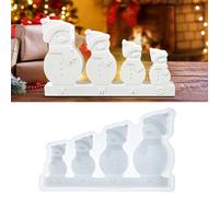Moules en silicone - Moule en silicone de Noël - Bonhomme de neige - Plâtre à couler - Moule en résine DIY - Moule de Noël - Moules en silicone - Moules en plâtre pour mouler la résine époxy