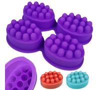 Moules en silicone, moules à savon pour barre de massage en silicone, 4 cavités ovales, flexibles et antiadhésifs pour la fabrication de barres massage artisanales faites maison 6, 5 x 4, 7 x