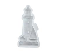 Moules en silicone multi-usages en forme de phare pour sculpture en béton, gypse, décoration en forme de poteau de guidage