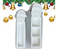 Moules en Silicone Noël Design Santa, Moules En Silicone Fêtes, Moule Porte-Sujet pour Décoration Patisserie Savon Chocolat Fourrage