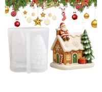 Moules en Silicone Noël Empreinte Sculpture 3D Réutilisable Chaumière du | Moule Maison en Silicone Pour Maison Festive, Art DIY, Centre de Table, Savon, Résine Époxy, Ciment, Plâtre,
