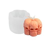 Moules en silicone non toxique et tranchant pour Halloween - Anti-déformation - Tête de mort - Citrouille - Tête de mort - Marié - Homme - Noir
