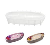 Moules en silicone ovales grandes - Moules de coulage forme de bateau - Moule en silicone pour porte-bougies DIY - Moule en silicone bol - Moule de coulage porte-bougies rond pour bougie vase pot de
