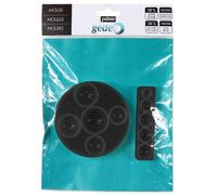 Moules en silicone - PEBEO - Demi-sphères - 2 pcs - Noir - Pour bijoux DIY