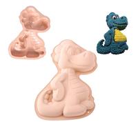 Moules en silicone, Plat à Four Dinosaure 3d, Moule à gâteau en forme de dinosaure, Moule Gateau Enfant, Moule Gateau Silicone, pour gâteaux, glace, chocolat, pain, dessert, sans BPA(rose)