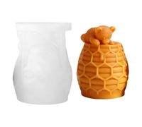 Moules en silicone - Pot à miel - Ours - 3D - Moule en silicone - Ours - Bougies en silicone - Animaux - Moules à bougies pour moulage de bougies - Moule à bougies pour plâtre - Bougie parfumée (A)