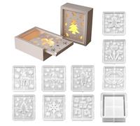 Moules En Silicone Pour Activités Manuelles - 10 Pièces Moules à Savon et Plâtre de Noël | Décorations de Table Réutilisables pour Cire à Bougie Pâtisserie Projets Scolaires et Fêtes d'Halloween