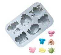 Moules en silicone pour animaux - moules à bonbons avec animaux | moules à bonbons au chocolat en silicone, silicone à 6 cavités pour pudding aux bonbons au chocolat, 19,6 x 12,4 x 2,4 cm
