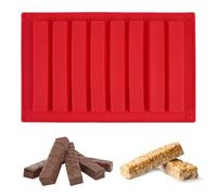 Moules en Silicone pour Barres à Céréales, 8 Cavités 13,5 x 2 x 1,5 cm | Moule Rectangulaire pour Barre de Céréales, Réutilisable Moule Barre Énergetique, pour Barres de Chocolat, Biscuits, Glaçons
